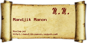Mandjik Manon névjegykártya